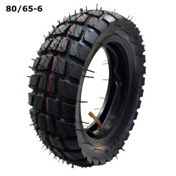 Комплект външна офроуд гума 80/65-6 + вътрешна гума с извит вентил за електрическа тротинетка